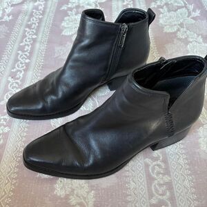 Franco Sarto Women's Black Leather Ankle Boots